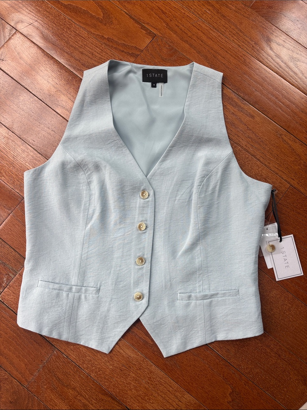 1.STATE Pale Blue Sleeveless Vest